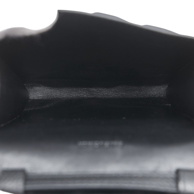 バレンシアガ ロゴ ポシェット フォンケース ブラック レザー レディース BALENCIAGA 【中古】
