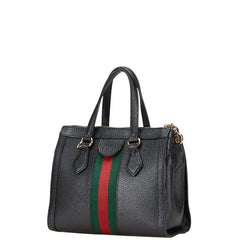 グッチ オフィディア シェリーライン ショルダーバッグ ハンドバッグ 2WAY 547551 ブラック レザー レディース GUCCI 【中古】