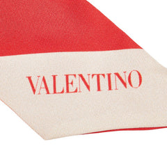 ヴァレンチノ トワル イコノグラフ スカーフ レッド ベージュ シルク レディース Valentino 【中古】