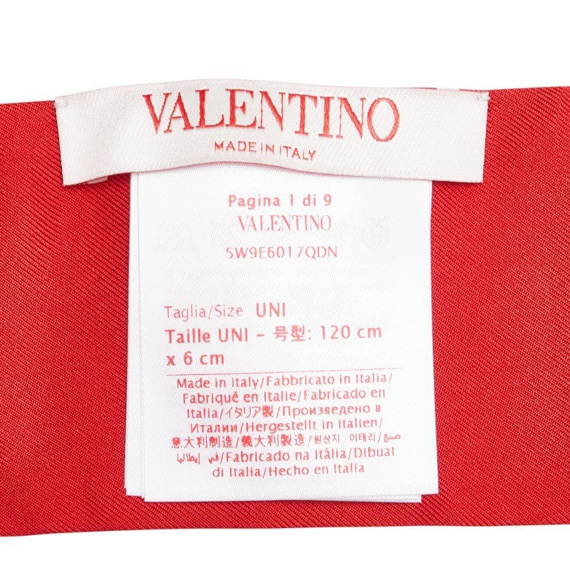 ヴァレンチノ トワル イコノグラフ スカーフ レッド ベージュ シルク レディース Valentino 【中古】