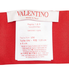 ヴァレンチノ トワル イコノグラフ スカーフ レッド ベージュ シルク レディース Valentino 【中古】