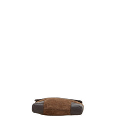 ロエベ アナグラム 斜め掛け ショルダーバッグ ブラウン レザー スエード レディース LOEWE 【中古】