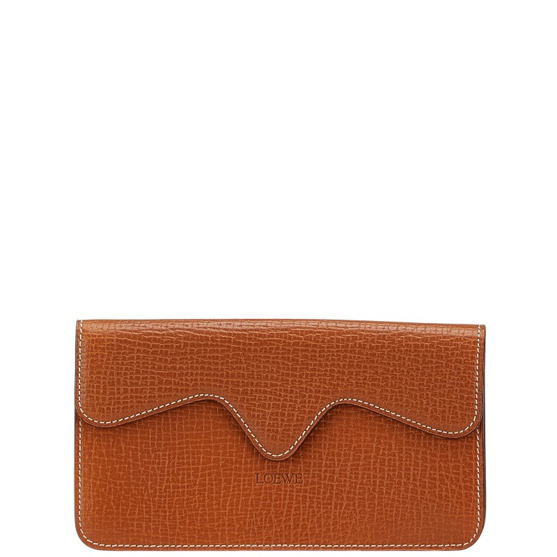 ロエベ 長財布 ブラウン レザー レディース LOEWE 【中古】
