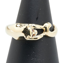 K18YG イエローゴールド ルビー 豹 パンサー リング 指輪 レディース 16号 【中古】