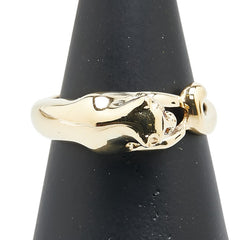 K18YG イエローゴールド ルビー 豹 パンサー リング 指輪 レディース 16号 【中古】