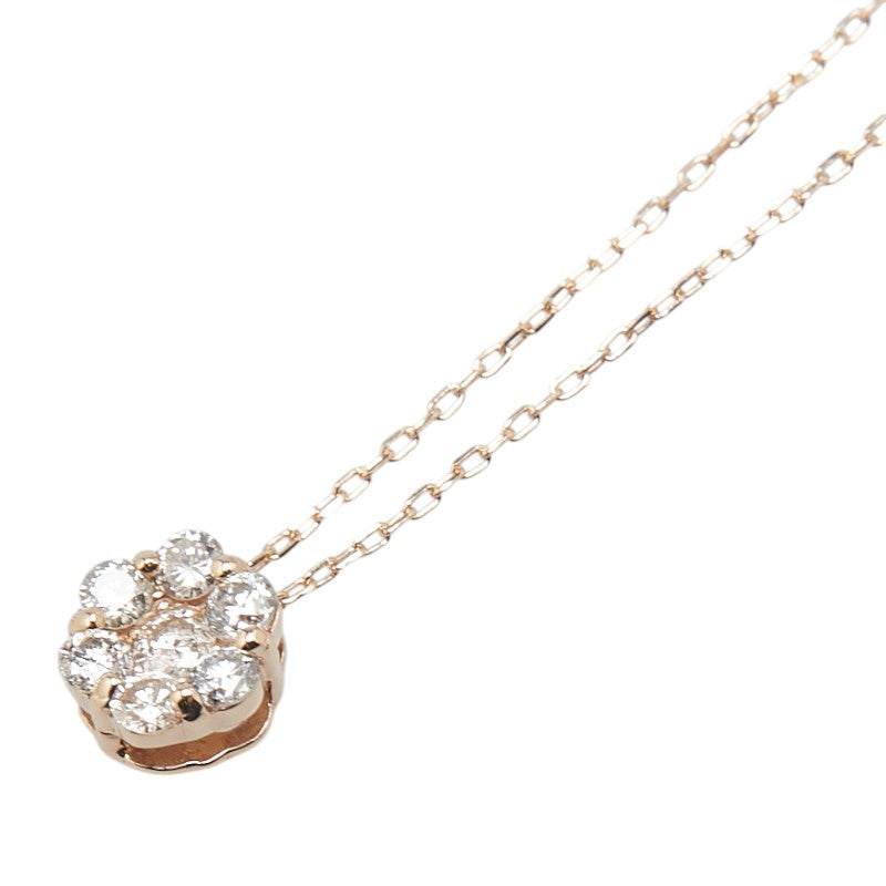 K18PG ピンクゴールド ダイヤ0.20ct ペンダントネックレス レディース 【中古】