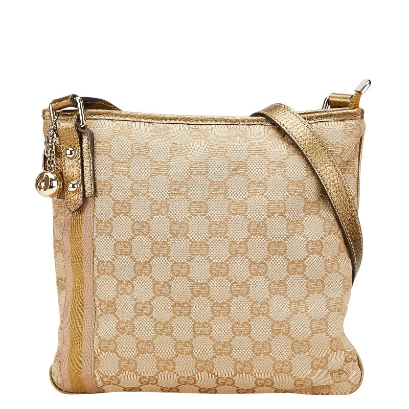 グッチ GGキャンバス シェリー 斜め掛け ショルダーバッグ 144388 ベージュ マルチカラー キャンバス レザー レディース GUCCI 【中古】
