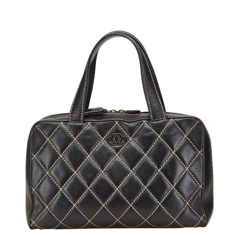 シャネル ワイルドステッチ ハンドバッグ A18121 ブラック カーフレザー レディース CHANEL 【中古】