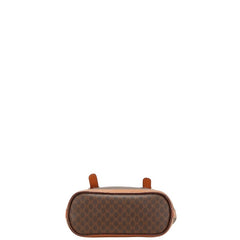 セリーヌ マカダム ハンドバッグ ブラウン PVC レザー レディース CELINE 【中古】