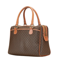 セリーヌ マカダム ハンドバッグ ブラウン PVC レザー レディース CELINE 【中古】