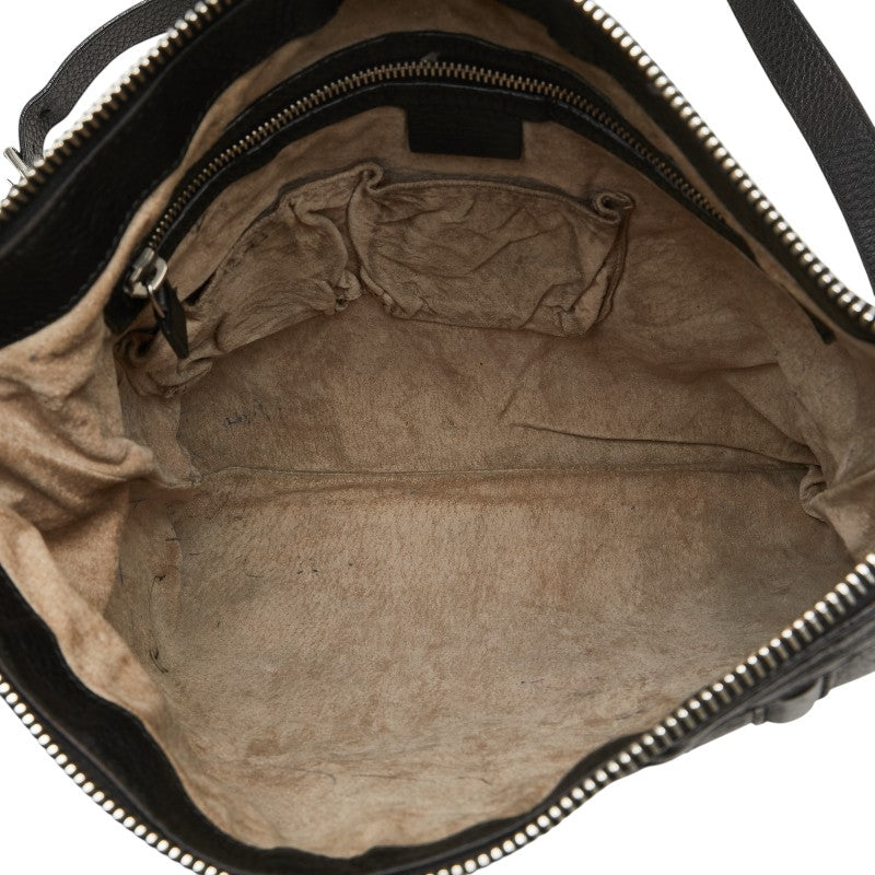 グッチ ショルダーバッグ メッセンジャーバッグ 233329 ブラック レザー レディース GUCCI 【中古】