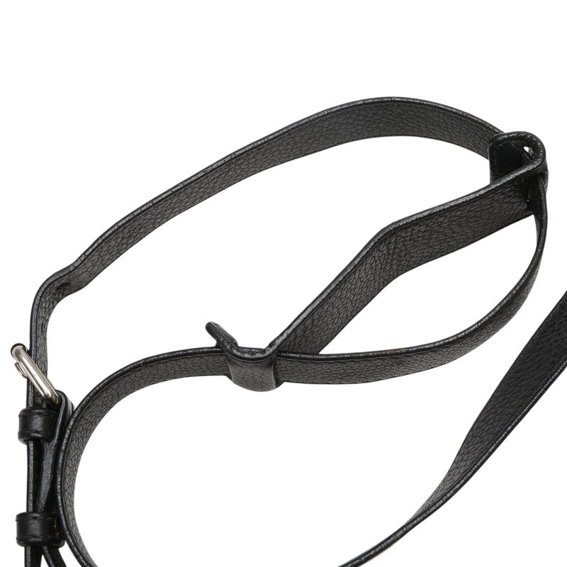グッチ ショルダーバッグ メッセンジャーバッグ 233329 ブラック レザー レディース GUCCI 【中古】