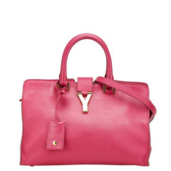 サンローラン カバス Yライン ハンドバッグ ショルダーバッグ 2WAY ピンク レザー レディース SAINT LAURENT 【中古】