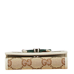 グッチ GGキャンバス シェリーライン リボン キーケース 6連 257007 ベージュ マルチカラー キャンバス レザー レディース GUCCI 【中古】