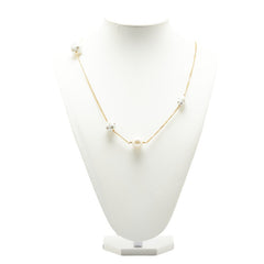 シャネル ココマーク サッカーボール モチーフ ロングネックレス ゴールド ホワイト メッキ フェイクパール レディース CHANEL 【中古】