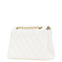シャネル ココマーク マトラッセ チェーン ハンドバッグ ショルダーバッグ ホワイト キャビアスキン レディース CHANEL 【中古】