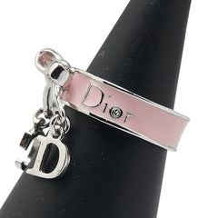 ディオール ロゴ CD リボン リング 指輪 #6 シルバー ピンク メタル レディース Dior 【中古】