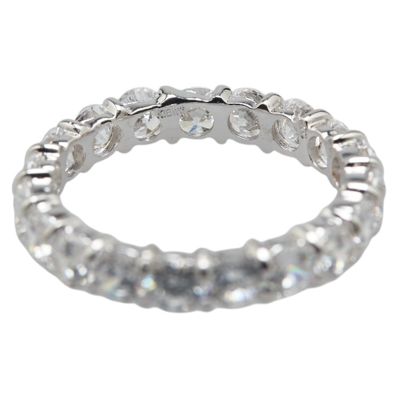 K18WG ホワイトゴールド キュービックジルコニア3.00ct フルエタニティ リング 指輪 レディース 7号 【中古】