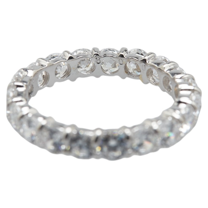 K18WG ホワイトゴールド キュービックジルコニア3.00ct フルエタニティ リング 指輪 レディース 7号 【中古】
