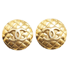シャネル ココマーク マトラッセ イヤリング ゴールド メッキ レディース CHANEL 【中古】