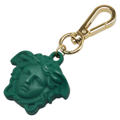 ヴェルサーチェ メデューサ キーリング キーホルダー チャーム グリーン ラバー レディース VERSACE 【中古】
