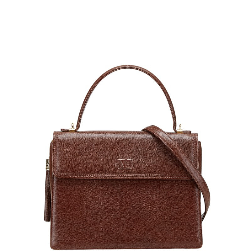 ヴァレンチノ ハンドバッグ ショルダーバッグ 2WAY ブラウン レザー レディース Valentino 【中古】