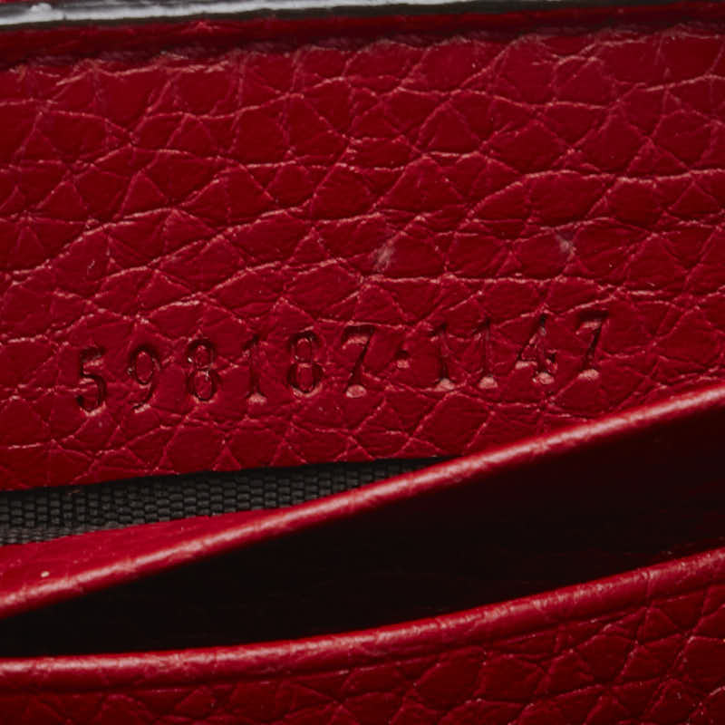グッチ インターロッキングG ソーホー タッセル ラウンドファスナー 長財布 598187 レッド レザー レディース GUCCI 【中古】