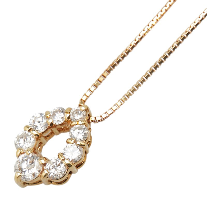 K18PG ピンクゴールド ダイヤ0.50ct ペンダントネックレス レディース 【中古】