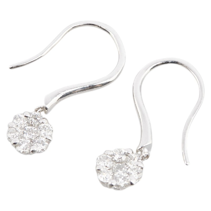 K18WG ホワイトゴールド ダイヤ0.50ct フックピアス レディース 【中古】