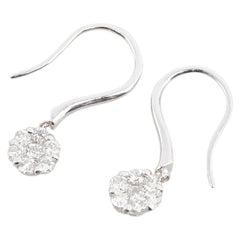 K18WG ホワイトゴールド ダイヤ0.50ct フックピアス レディース 【中古】