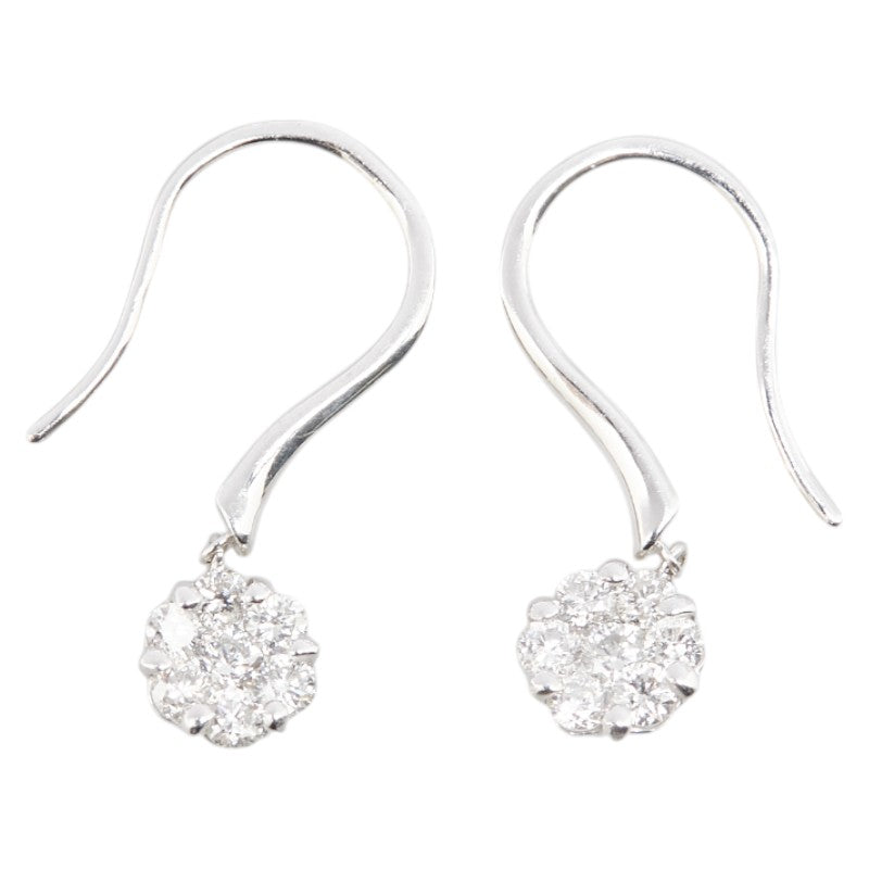 K18WG ホワイトゴールド ダイヤ0.50ct フックピアス レディース 【中古】