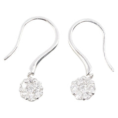 K18WG ホワイトゴールド ダイヤ0.50ct フックピアス レディース 【中古】