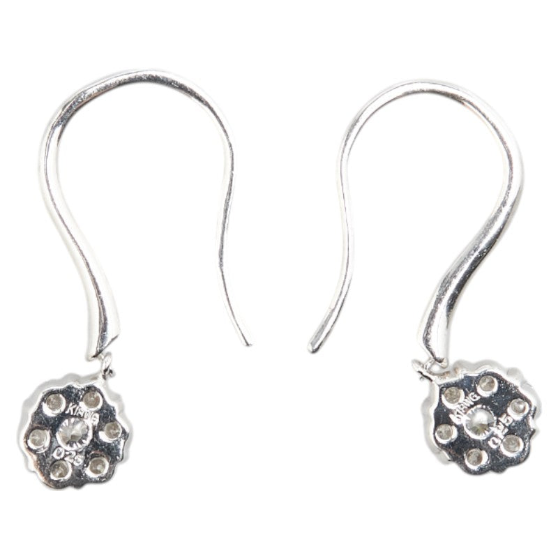 K18WG ホワイトゴールド ダイヤ0.50ct フックピアス レディース 【中古】