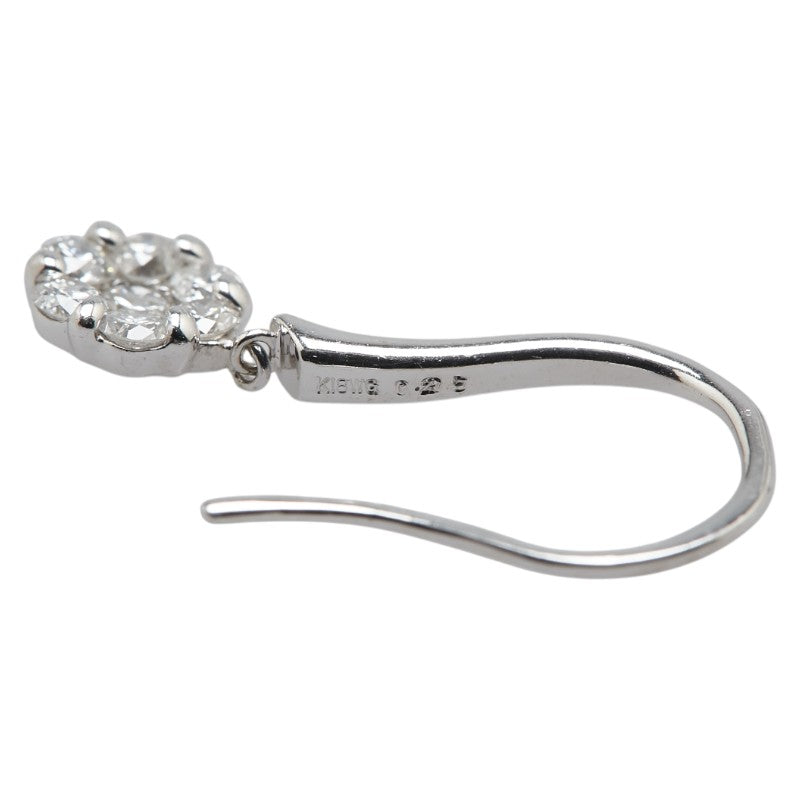 K18WG ホワイトゴールド ダイヤ0.50ct フックピアス レディース 【中古】