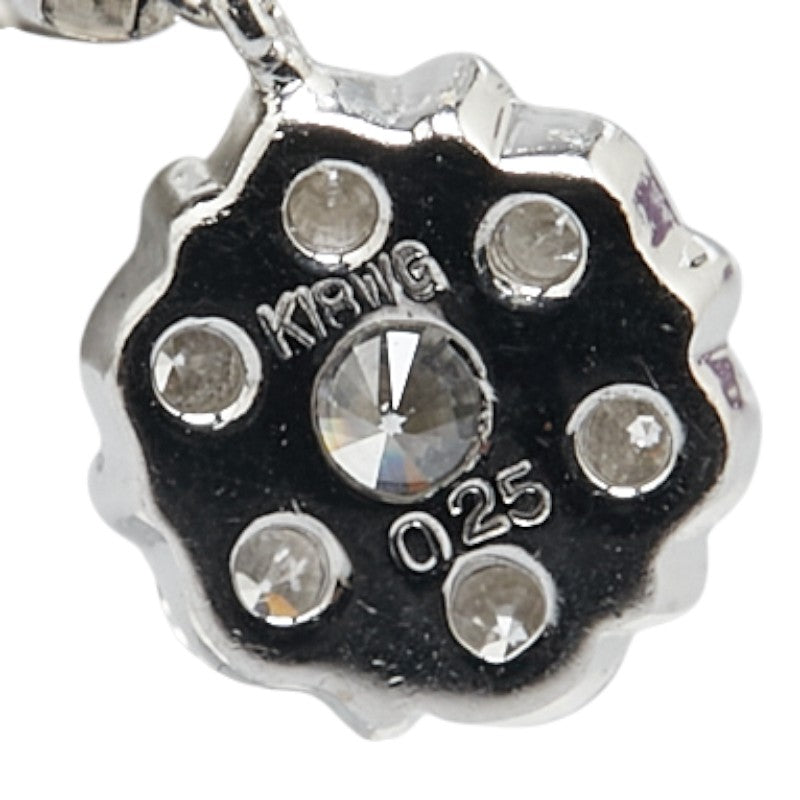K18WG ホワイトゴールド ダイヤ0.50ct フックピアス レディース 【中古】