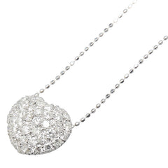 K18WG ホワイトゴールド ダイヤ1.08ct ハート モチーフ ペンダントネックレス レディース 【中古】
