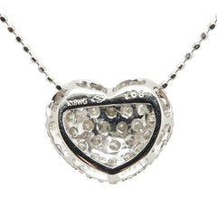 K18WG ホワイトゴールド ダイヤ1.08ct ハート モチーフ ペンダントネックレス レディース 【中古】