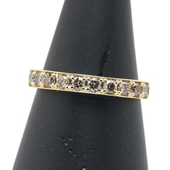 K18YG イエローゴールド ダイヤ0.50ct ハーフエタニティ リング 指輪 レディース 11号 【中古】
