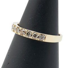 K18YG イエローゴールド ダイヤ0.50ct ハーフエタニティ リング 指輪 レディース 11号 【中古】