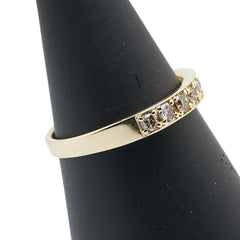 K18YG イエローゴールド ダイヤ0.50ct ハーフエタニティ リング 指輪 レディース 11号 【中古】