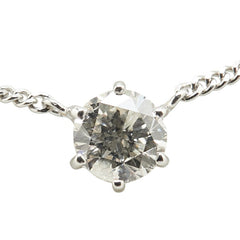 Pt850 プラチナ ダイヤ1.02ct 1P ペンダントネックレス レディース 【中古】
