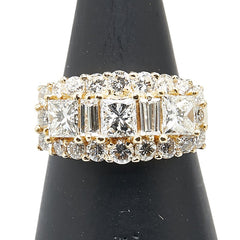 K18YG イエローゴールド ダイヤ1.21 ダイヤ1.12 リング 指輪 レディース 8号 【中古】