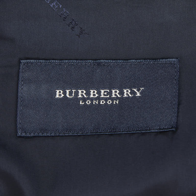 バーバリー ストライプ テーラードジャケット ネイビー リネン メンズ BURBERRY 【中古】