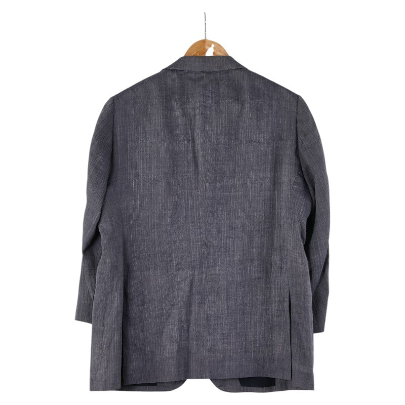 バーバリー ストライプ テーラードジャケット ネイビー リネン メンズ BURBERRY 【中古】