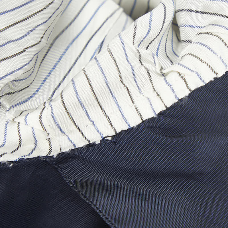 バーバリー ストライプ テーラードジャケット ネイビー リネン メンズ BURBERRY 【中古】