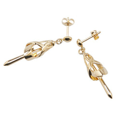 K18YG イエローゴールド スイング スタッド ピアス レディース 【中古】