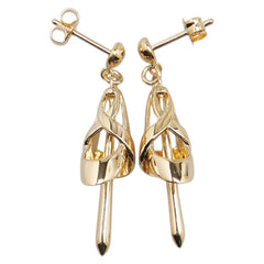 K18YG イエローゴールド スイング スタッド ピアス レディース 【中古】