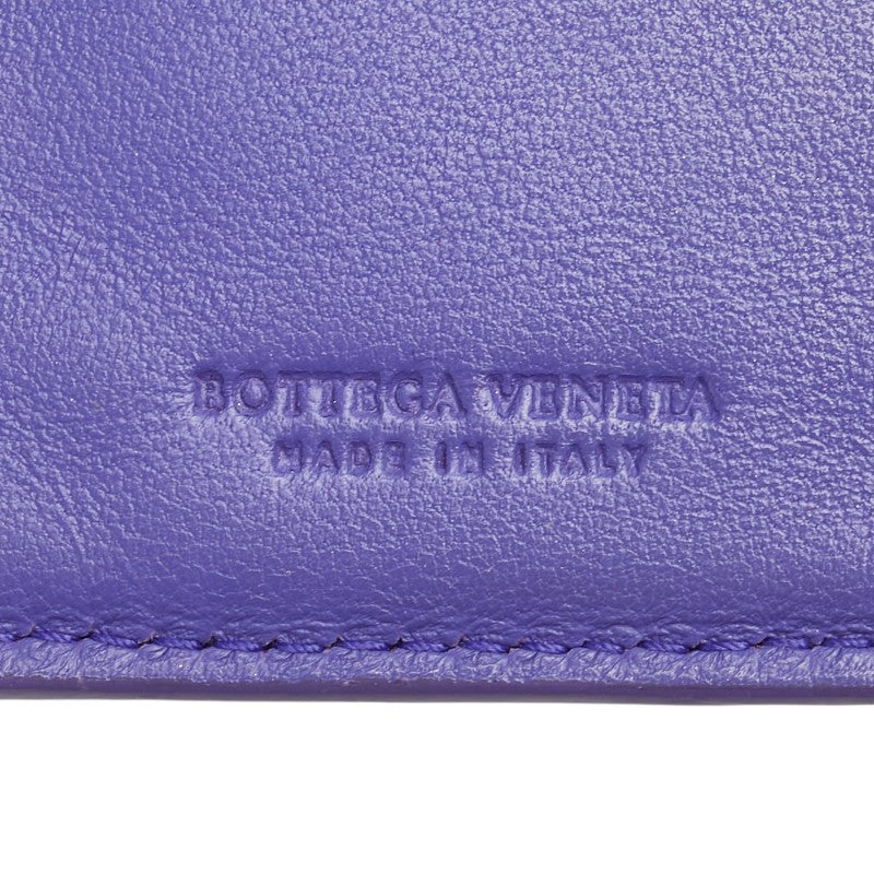 ボッテガヴェネタ イントレチャート 二つ折り財布 パープル レザー レディース BOTTEGAVENETA 【中古】