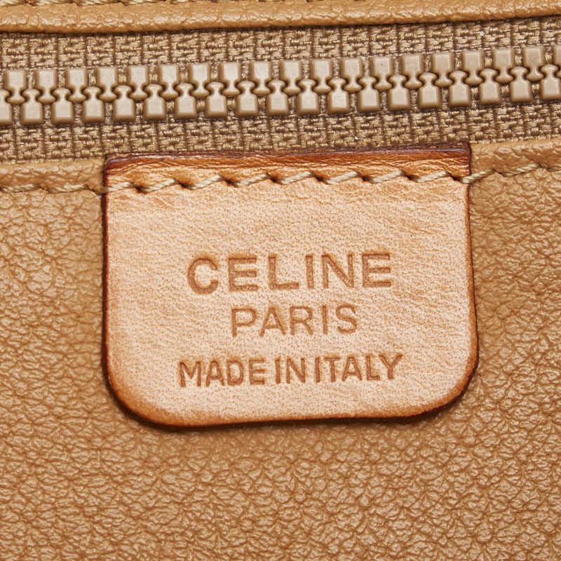 セリーヌ マカダム クラッチバッグ ブラウン PVC レザー レディース CELINE 【中古】
