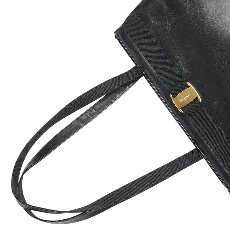 サルヴァトーレフェラガモ ヴァラ トートバッグ ワンショルダーバッグ BA21 2530 ブラック レザー レディース Salvatore Ferragamo 【中古】